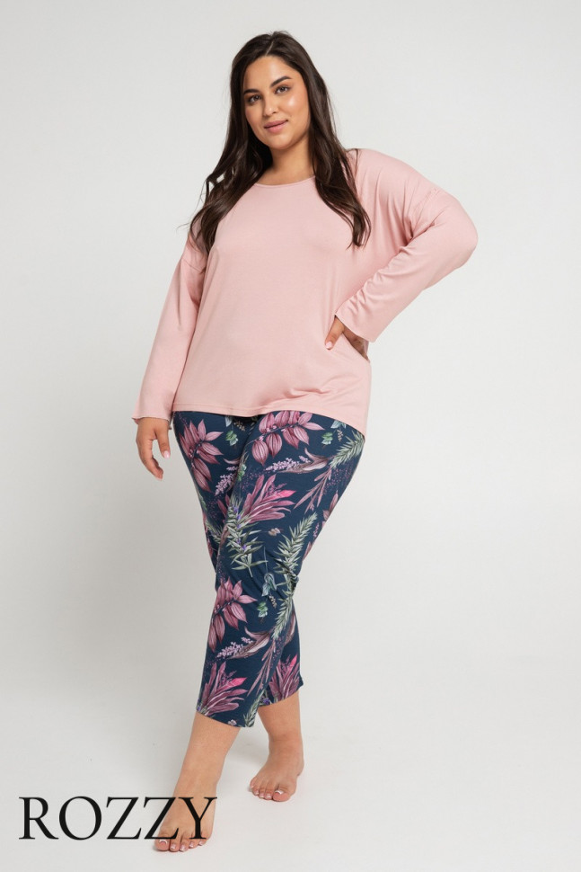 Пижама хлопковая Taro Vivian Maxi 3000/3013 розовый/синий