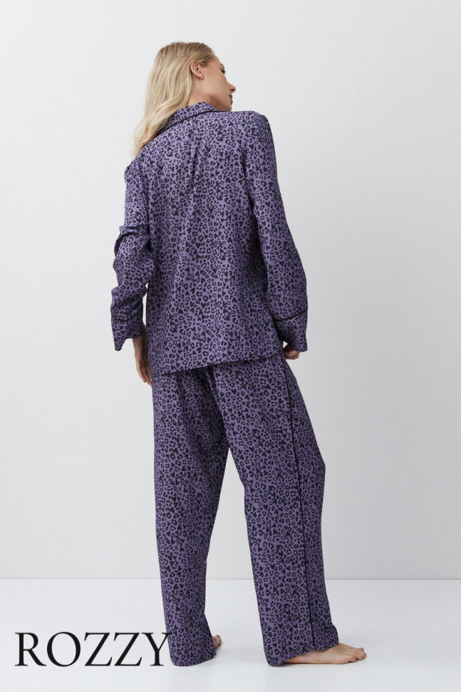 Пижама вискозная Aruelle Alix сиреневый/черный