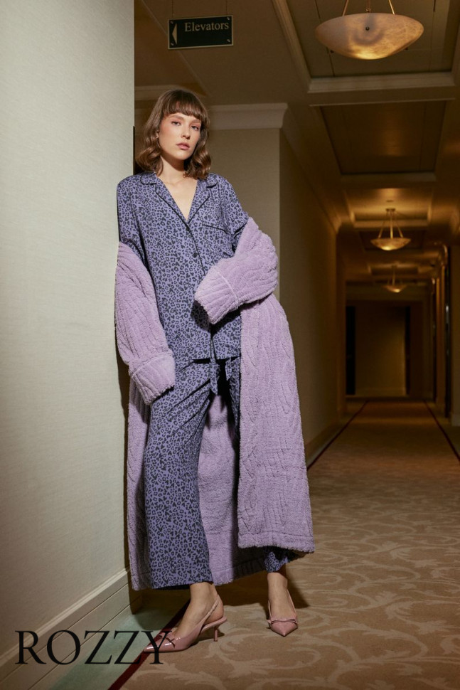 Пижама вискозная Aruelle Alix сиреневый/черный