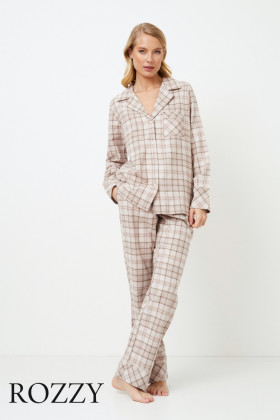 Пижама фланелевая Aruelle Elsie бежевый