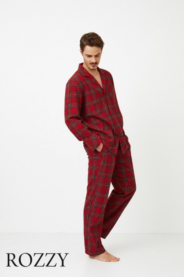 Пижама мужская фланелевая Aruelle Hendrix бургундское вино